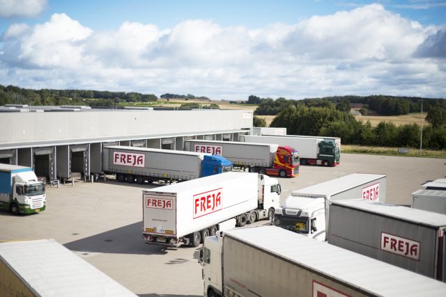 FREJA Transport og Logistics lastebiler frakter gods over hele Europa. 